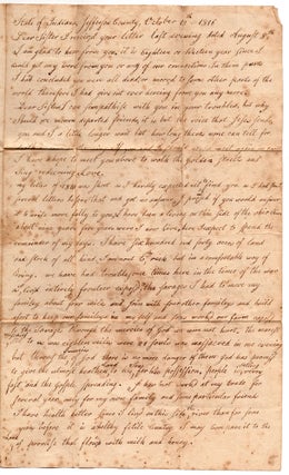 Item #8035 [Autograph letter, signed, to Ann Wright on the “exposed” frontier and a Native...