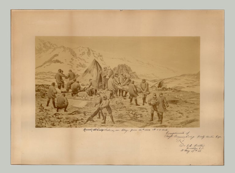 Item #8102 Rescue at Camp Sabine, or Clay, June 22d 1884 at 11 O’Clock. [manuscript title]. Moses P. Rice, photog., artist Albert Operti.