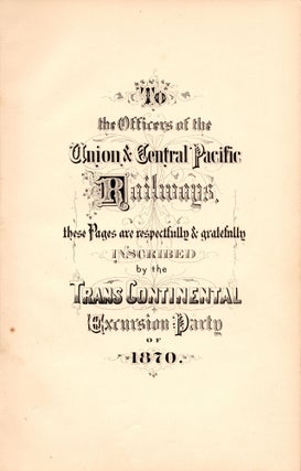 A Souvenir of the Trans-Continental Excursion of Railroad Agents, 1870. By One of the Party.