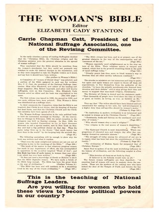 Item #8136 The Woman’s Bible : Editor : Elizabeth Cady Stanton