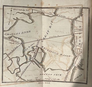 Hales, John G. A Survey of Boston and its Vicinity; Shewing the Distance from the Old State House, at the Head of State Street, to all the Towns and Villages Not Exceeding Fifteen Miles Therefrom; Also The Intermediate Distance from One Place to Another, Together with a short Topographical Sketch of the Country. The Whole Taken from Actual Survey and Lineal Measure in the Years 1818, 1819, and 1820. Boston: Printed by Ezra Lincoln, 1821. Hardcover. 156 pp. 1 folding map of Boston’s vicinities. [Bound With] Apes, William. Indian Nullification of the Unconstitutional Laws of Massachusetts. Relative to The Marshpee Tribe: or The Pretended Riot Explained. Boston: Press of Jonathan Howe, No. 39 Merchants Row, 1835. Frontis. 168 pages (frontis. included in page-count). Sm 12mo (7” x 4.5”), later full tan cloth, with gilt-stamped leather title label at spine. Inscriptions of F.B. Sanborn on ffep. Bookplate of one Robert Humphrey Montgomery on front paste-down. CONDITION: Good, minimal wear to cover, text block with dust-spotted edges. Survey of Boston lacks frontis.