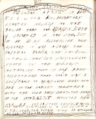 Item #8164 [A manuscript journal recording the final months of the end of the Civil War, written...