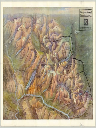 Item #8205 Aeroplane View of Glacier National Park. “See America First,” Great Northern...