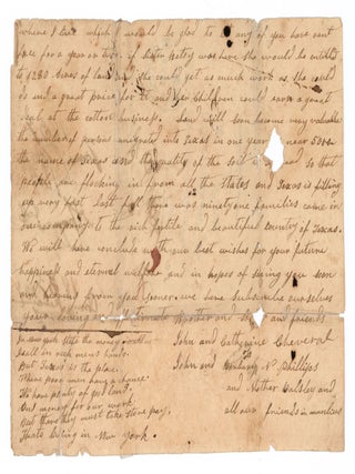 Autograph letter, incomplete, from an early Texas settler. With additional incomplete letter from John Cheveral, Texas.