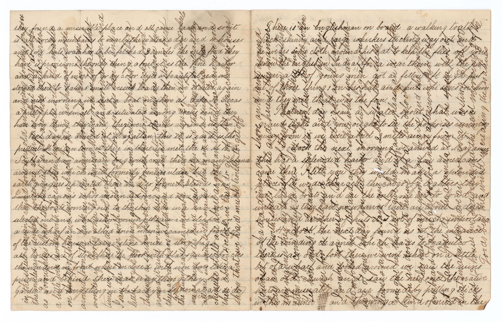 Autograph letter, signed, describing Baja, California and towns on the ...