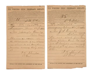 Journey Through the Yellowstone National Park and Northwestern Wyoming 1883. Photographs of party and scenery along the route traveled and copies of the Associated Press dispatches sent whilst en route.