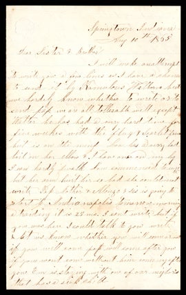 [North Carolina Unionist letters of the Wheeler-Cox family with Civil War, Reconstruction era, and migration to Indiana, etc. content]