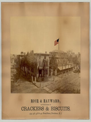 Item #8287 [Albumen photograph of the exterior of Rice & Hayward Manufacturers of Crackers &...