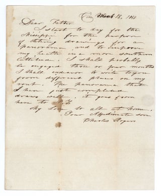 Item #8351 [Autograph letter, signed, by a panorama painter, sent to his father in New Hampshire,...