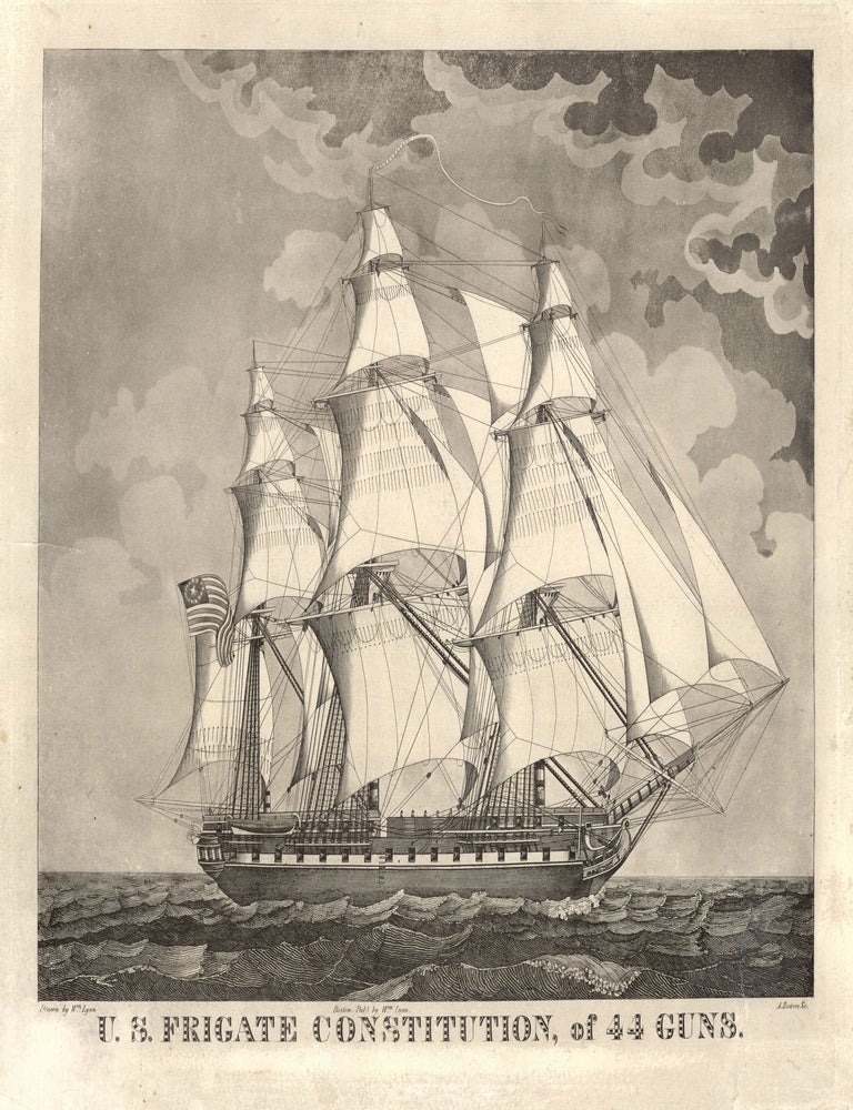 Item #8410 U. S. Frigate Constitution, of 44 Guns. William Lynn, draftsman, engraver Abel Bowen.