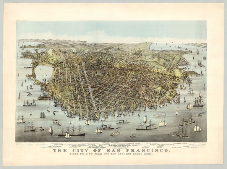 Item #8453 The City of San Francisco. Birds Eye View From the Bay Looking South-West. . . Parsons, del, harles, ichard.
