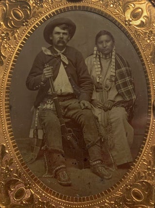 Item #8587 [Photographic portrait of a northern plains couple, being a Native American woman and...