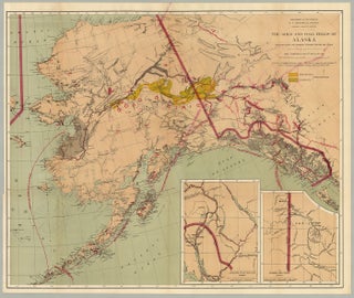 Item #8589 Map of Alaska Showing Known Gold-Bearing Rocks with Descriptive Text Containing...