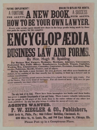 Item #8695 Paying Employment! $50.00 to $175.00 Per Month A Fortune for Agents. A New Book…How...