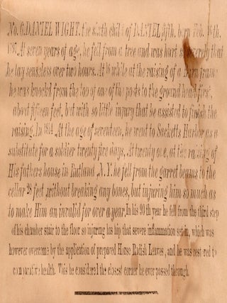 [Eames family genealogical broadside incorporating a cabinet card photograph, apparently as issued, with particular attention to Daniel W. Eames.]