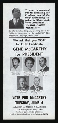 Item #8755 [Broadsheet promoting presidential candidate Eugene McCarthy in the 1968 California...