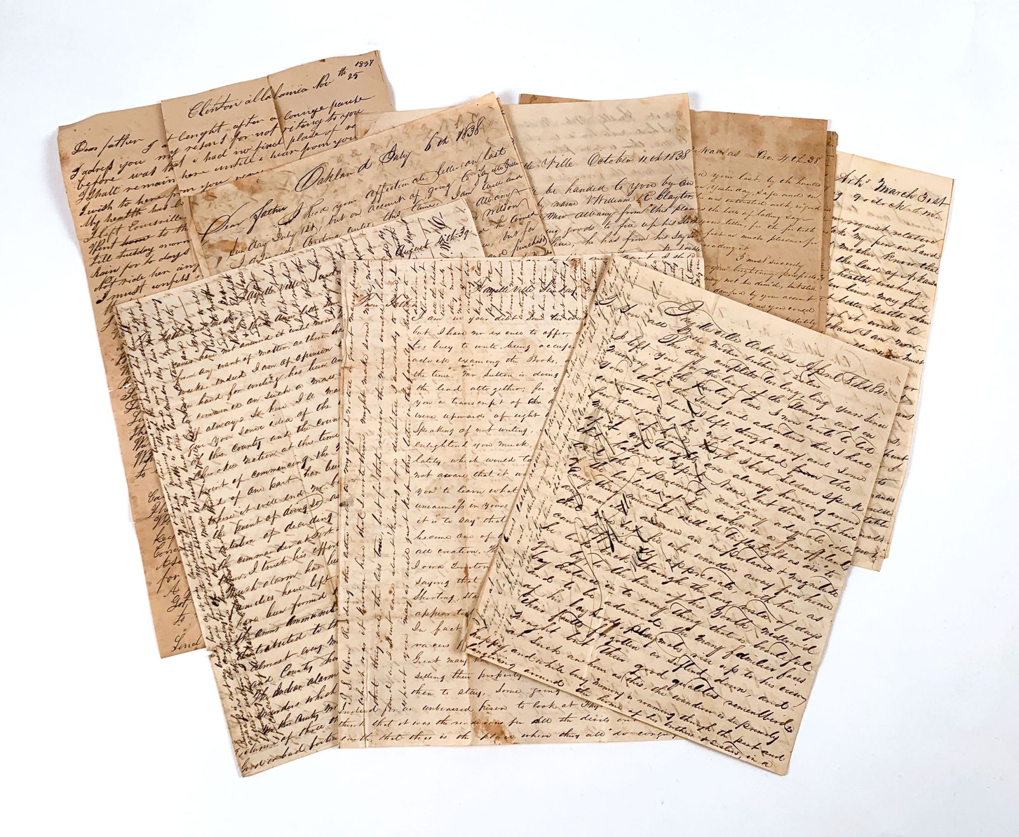 A Group Of Eight Letters By A Young Clerk In Fayetteville Describing ...