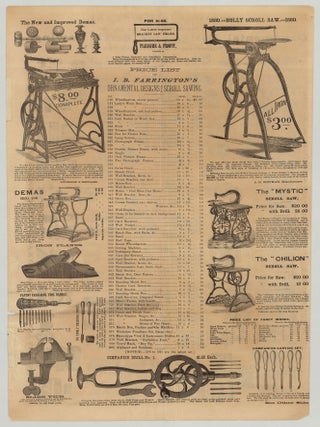 Leveridge & Shopland. Proprietors, Designers and Publishers I. B. Farrington & Co.’s Ornamental Designs for Scroll Sawing, Office & Salesrooms, 2 Cortland St., N. Y.