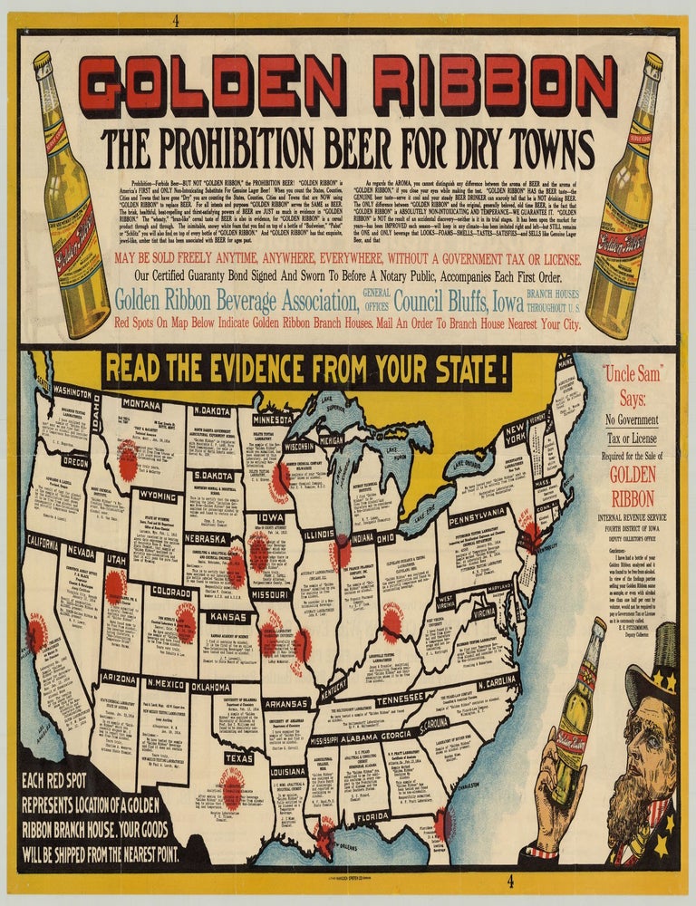 Golden Ribbon The Prohibition Beer For Dry Towns