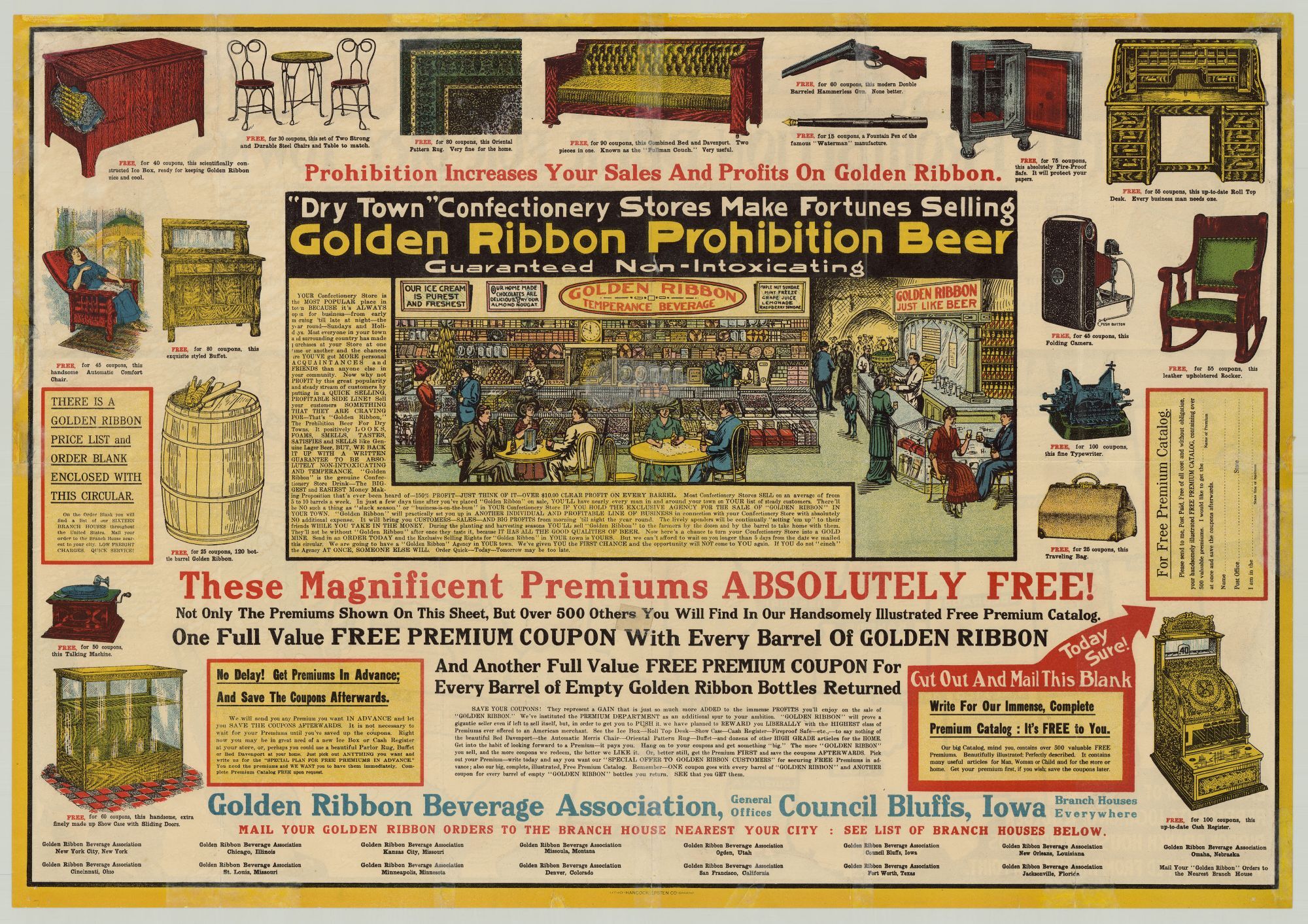Golden Ribbon The Prohibition Beer For Dry Towns