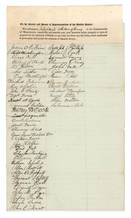 Item #8796 Partially printed petition, signed by inhabitants of Lenox, Mass., against the...
