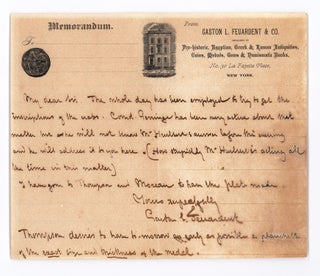 Item #8807 [Autograph letter, signed, regarding the inscriptions on the ancient bronze crabs that...