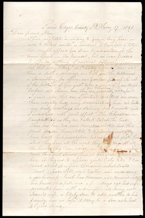 Item #8933 [Autograph letter, signed, on the development, etc. of Paris, Illinois.]. Isaac...