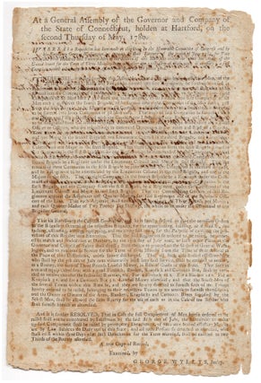Item #8937 At a General Assembly of the Governor and Company of the State of Connecticut, holden...