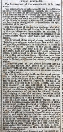 The Cincinnati Commercial. Speeches of the Campaign of 1866 in the States of Ohio, Indiana, and Kentucky. The Most Remarkable Speeches on Both Sides. Reported for the “Cincinnati Commercial” and Printed from the Stereotype Plates of that Journal.