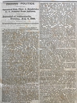 The Cincinnati Commercial. Speeches of the Campaign of 1866 in the States of Ohio, Indiana, and Kentucky. The Most Remarkable Speeches on Both Sides. Reported for the &ldquo;Cincinnati Commercial&rdquo; and Printed from the Stereotype Plates of that Journal.
