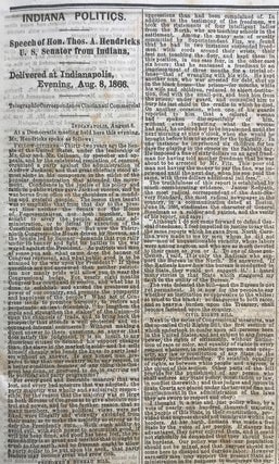 The Cincinnati Commercial. Speeches of the Campaign of 1866 in the States of Ohio, Indiana, and Kentucky. The Most Remarkable Speeches on Both Sides. Reported for the “Cincinnati Commercial” and Printed from the Stereotype Plates of that Journal.