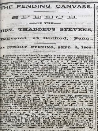 The Cincinnati Commercial. Speeches of the Campaign of 1866 in the States of Ohio, Indiana, and Kentucky. The Most Remarkable Speeches on Both Sides. Reported for the &ldquo;Cincinnati Commercial&rdquo; and Printed from the Stereotype Plates of that Journal.