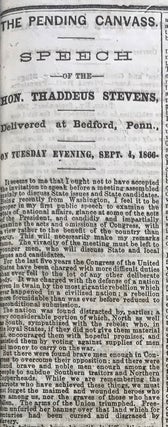 The Cincinnati Commercial. Speeches of the Campaign of 1866 in the States of Ohio, Indiana, and Kentucky. The Most Remarkable Speeches on Both Sides. Reported for the “Cincinnati Commercial” and Printed from the Stereotype Plates of that Journal.