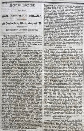 The Cincinnati Commercial. Speeches of the Campaign of 1866 in the States of Ohio, Indiana, and Kentucky. The Most Remarkable Speeches on Both Sides. Reported for the “Cincinnati Commercial” and Printed from the Stereotype Plates of that Journal.