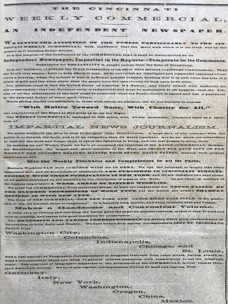 The Cincinnati Commercial. Speeches of the Campaign of 1866 in the States of Ohio, Indiana, and Kentucky. The Most Remarkable Speeches on Both Sides. Reported for the &ldquo;Cincinnati Commercial&rdquo; and Printed from the Stereotype Plates of that Journal.