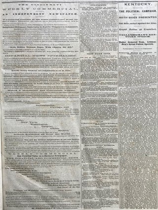 The Cincinnati Commercial. Speeches of the Campaign of 1866 in the States of Ohio, Indiana, and Kentucky. The Most Remarkable Speeches on Both Sides. Reported for the &ldquo;Cincinnati Commercial&rdquo; and Printed from the Stereotype Plates of that Journal.
