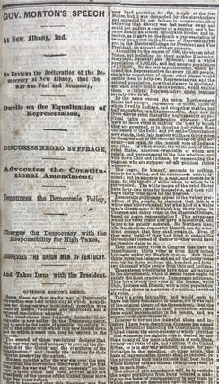 The Cincinnati Commercial. Speeches of the Campaign of 1866 in the States of Ohio, Indiana, and Kentucky. The Most Remarkable Speeches on Both Sides. Reported for the “Cincinnati Commercial” and Printed from the Stereotype Plates of that Journal.
