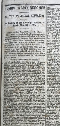 The Cincinnati Commercial. Speeches of the Campaign of 1866 in the States of Ohio, Indiana, and Kentucky. The Most Remarkable Speeches on Both Sides. Reported for the “Cincinnati Commercial” and Printed from the Stereotype Plates of that Journal.