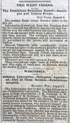 The Cincinnati Commercial. Speeches of the Campaign of 1866 in the States of Ohio, Indiana, and Kentucky. The Most Remarkable Speeches on Both Sides. Reported for the “Cincinnati Commercial” and Printed from the Stereotype Plates of that Journal.