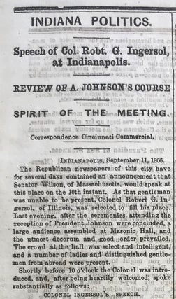 The Cincinnati Commercial. Speeches of the Campaign of 1866 in the States of Ohio, Indiana, and Kentucky. The Most Remarkable Speeches on Both Sides. Reported for the “Cincinnati Commercial” and Printed from the Stereotype Plates of that Journal.