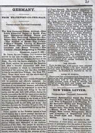 The Cincinnati Commercial. Speeches of the Campaign of 1866 in the States of Ohio, Indiana, and Kentucky. The Most Remarkable Speeches on Both Sides. Reported for the “Cincinnati Commercial” and Printed from the Stereotype Plates of that Journal.