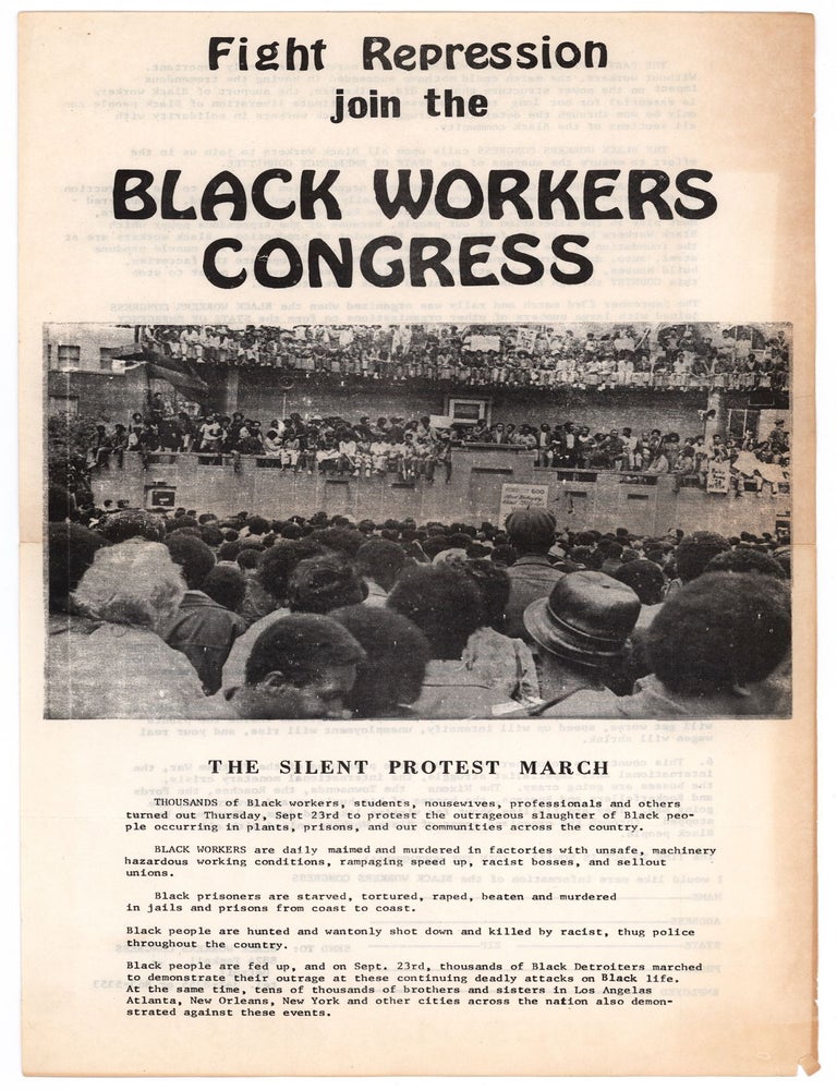 Item #9000 Fight Repression join the Black Workers Congress.