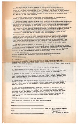 Fight Repression join the Black Workers Congress.