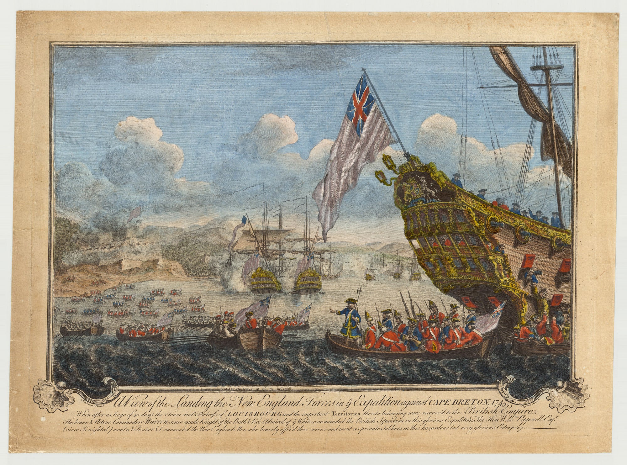 A View of the Landing the New England Forces in ye Expedition