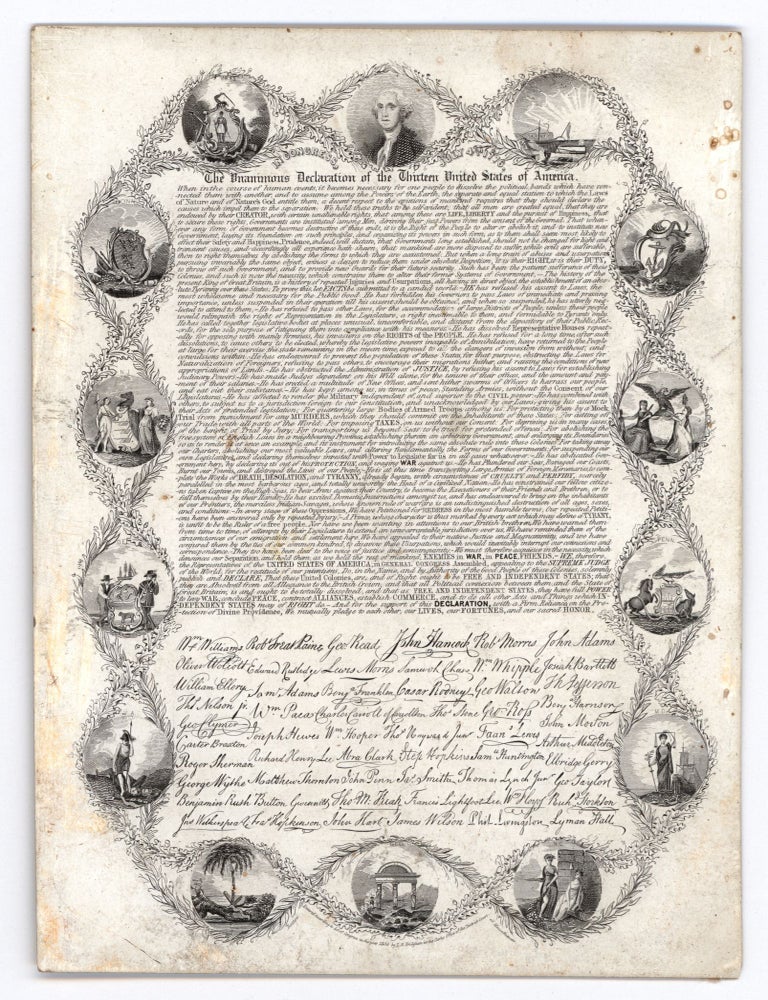 Item #9018 The Unanimous Declaration of the Thirteen United States of America.