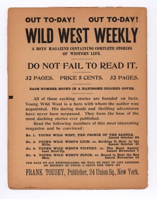 Wild West Weekly…Young Wild West: The Prince of the Saddle. No. 1.