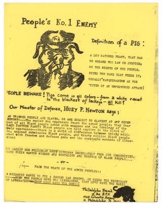 Item #9055 People's No. 1 Enemy Definition of a Pig…. Black Panther Party