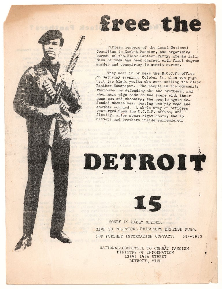 Item #9056 free the DETROIT 15 [recto title]. Who Are the Black Panthers? [verso title]. Black Panther Party.