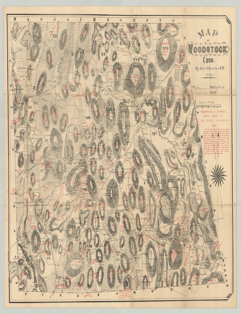 Item #9081 Map of Woodstock Conn. John S. Lester, C. E., George Clinton Williams.