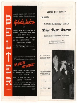 Hot Club de Barcelona Club 49 Agrupación de Discofilos del F.A.D. * Programa de Los Actos Organizados con Motivo Del Gran Premio del Disco de Jazz 1957 del 10 Al 18 de Febrero de 1958.